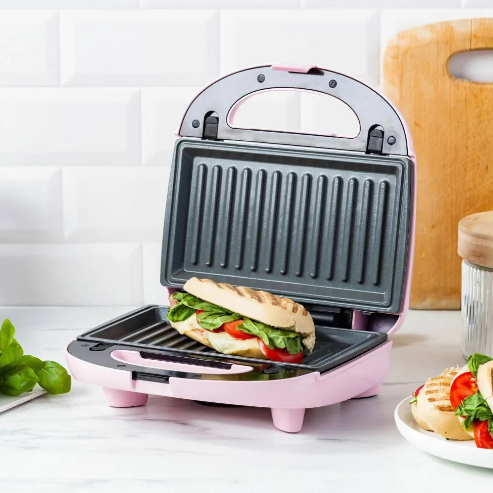 3-in-1 smörgåsgrill/våffeljärn, pink