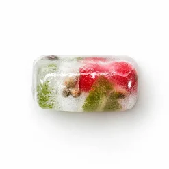 Isbitsform med lock, rektangulär, röd