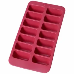 Isbitsform med lock, rektangulär, röd