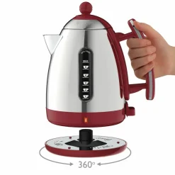 Jug vattenkokare 1,5 liter, röd/rostfritt stål