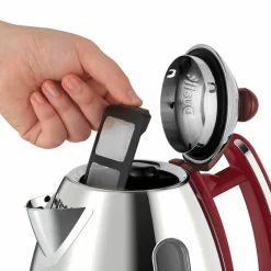 Jug vattenkokare 1,5 liter, röd/rostfritt stål