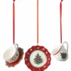 Juldekoration servis 3 delar, vit