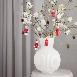 Jultomte och tomtemor, röd/vit
