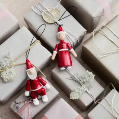 Jultomte och tomtemor, röd/vit