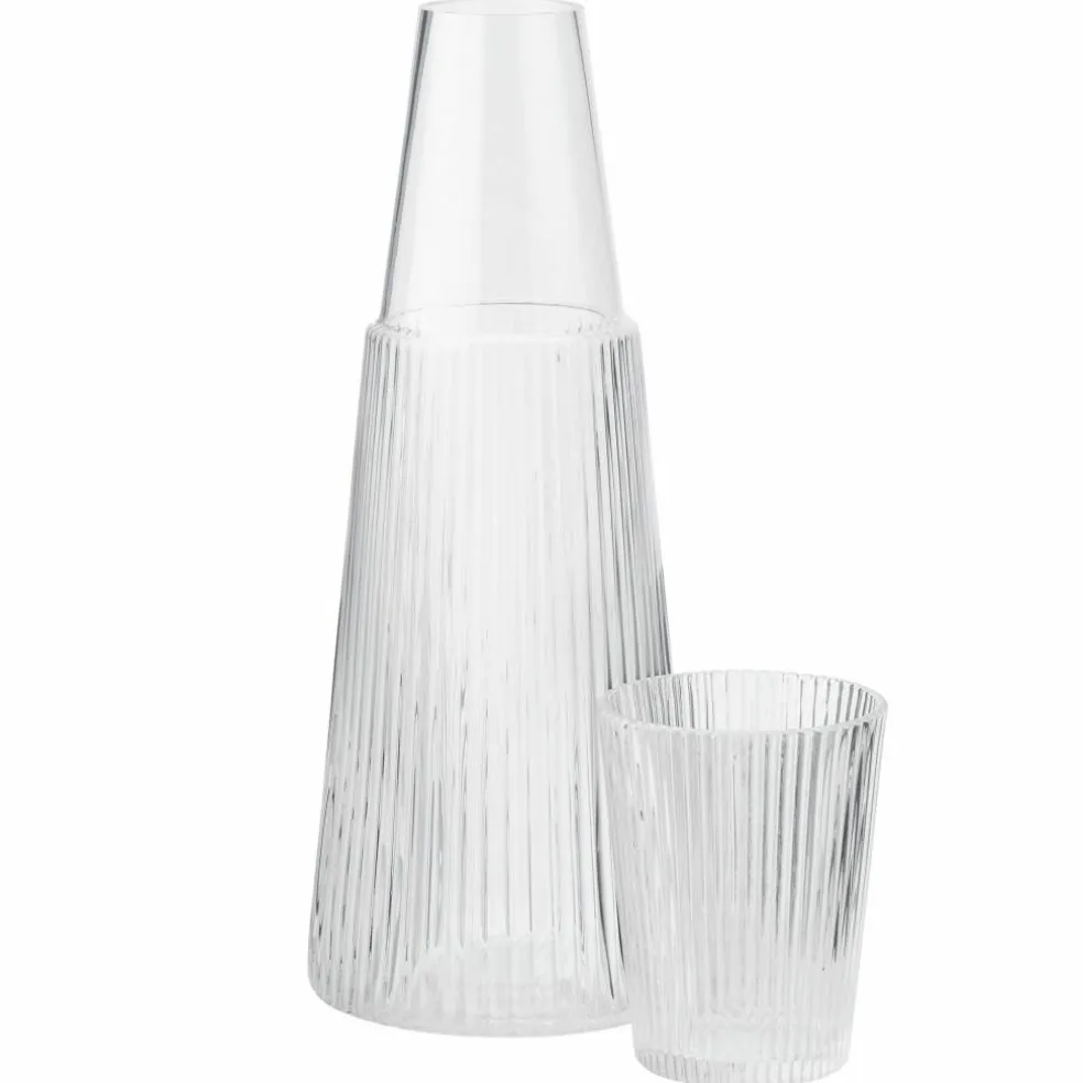 Karaff med glas, 1 liter, klar