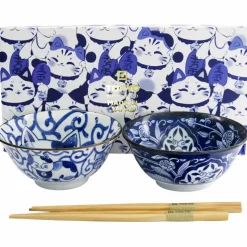Kawaii Cat Tayo skålset med ätpinnar