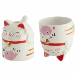 Kawaii Lucky Cat mugg 35 cl, rosa