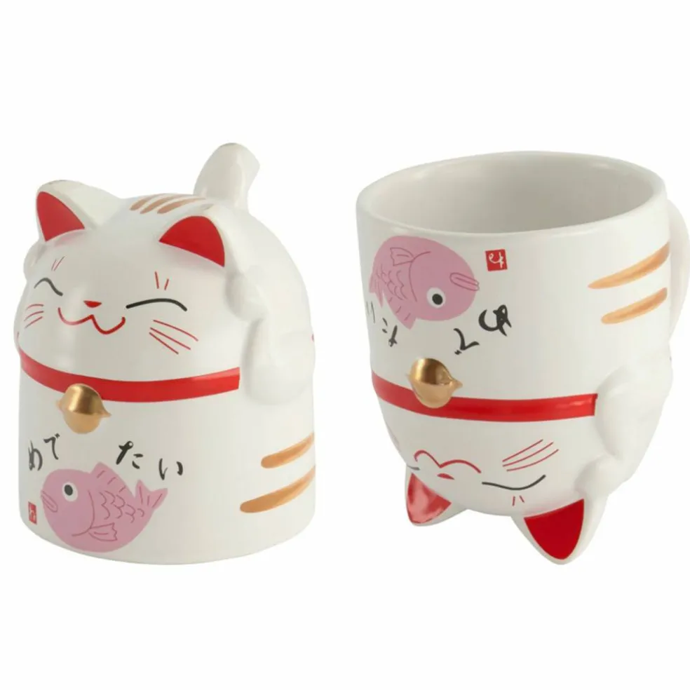Kawaii Lucky Cat mugg 35 cl, rosa