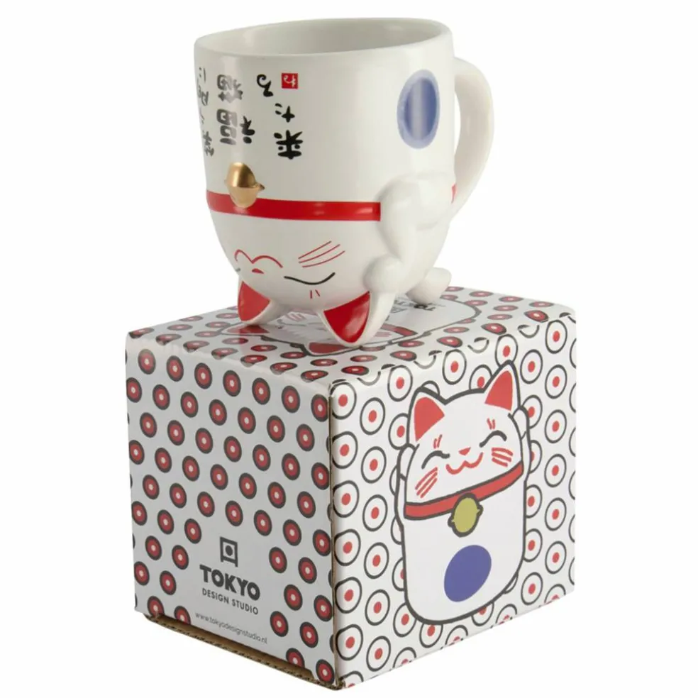 Kawaii Lucky Cat mugg 35 cl, rosa