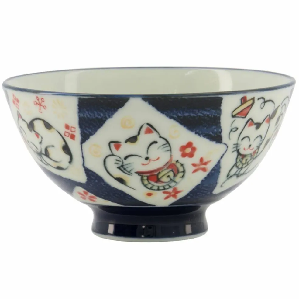 Kawaii skål 11 cm, cat blue