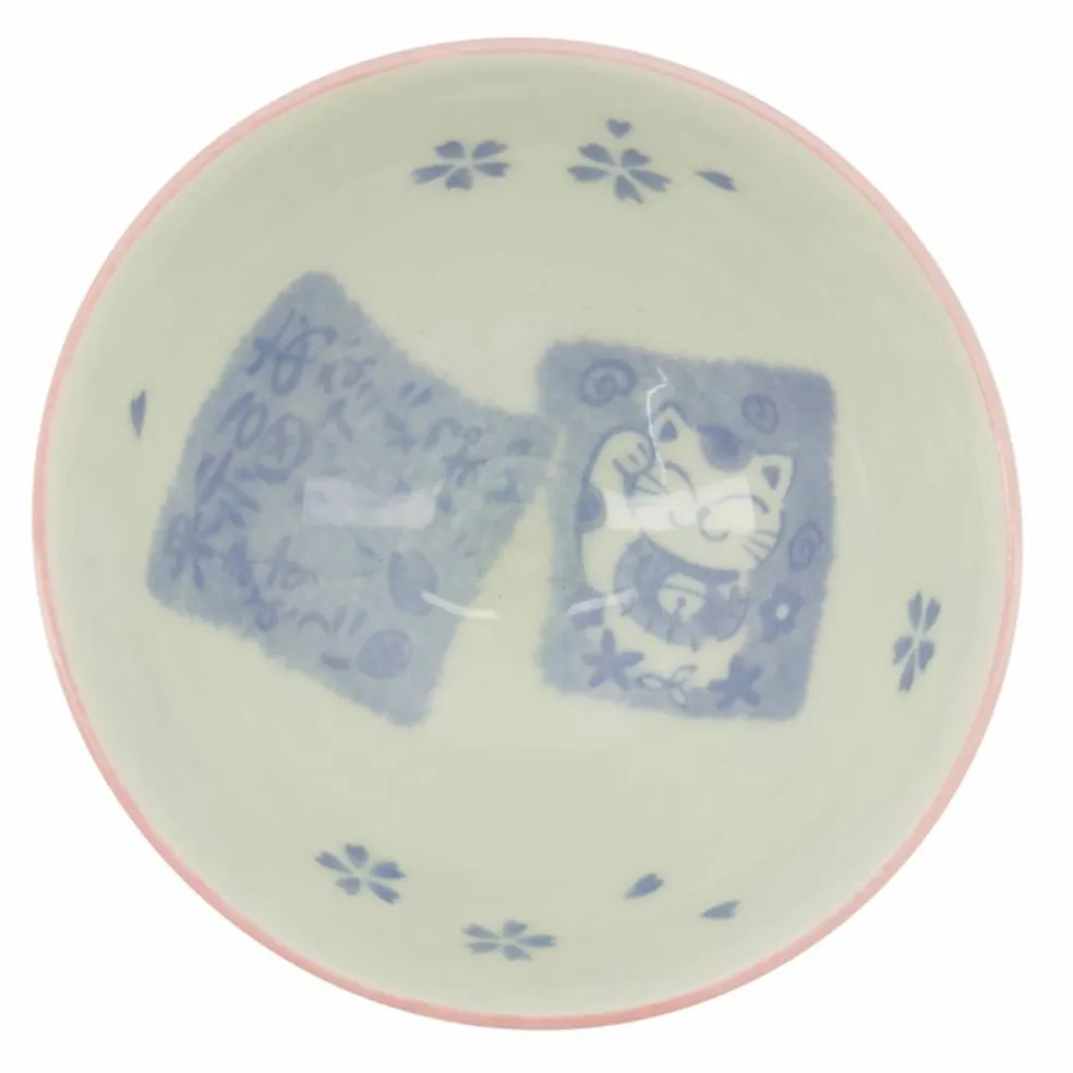 Kawaii skål 11 cm, cat blue