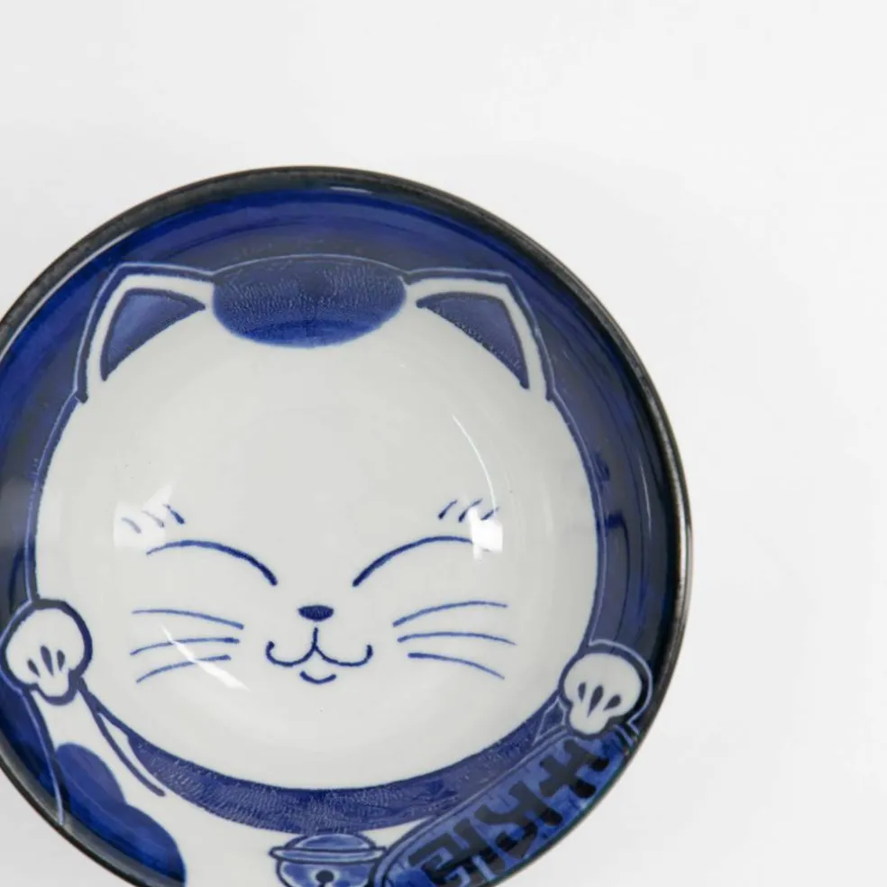 Kawaii Tayo Neko skål 0,5 liter, blå/vit (33415)