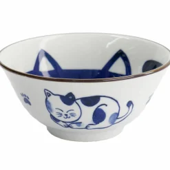 Kawaii Tayo Neko skål 0,5 liter, blå/vit (33415)