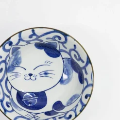 Kawaii Tayo Neko skål 0,5 liter, blå/vit (33415)