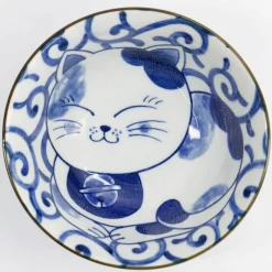 Kawaii Tayo Neko skål 0,5 liter, blå/vit (33415)