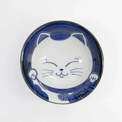 Kawaii Tayo Neko skål 0,5 liter, blå/vit (33413)
