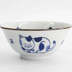 Kawaii Tayo Neko skål 0,5 liter, blå/vit (33413)