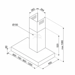 KBT600BL köksfläkt 60 cm, svart