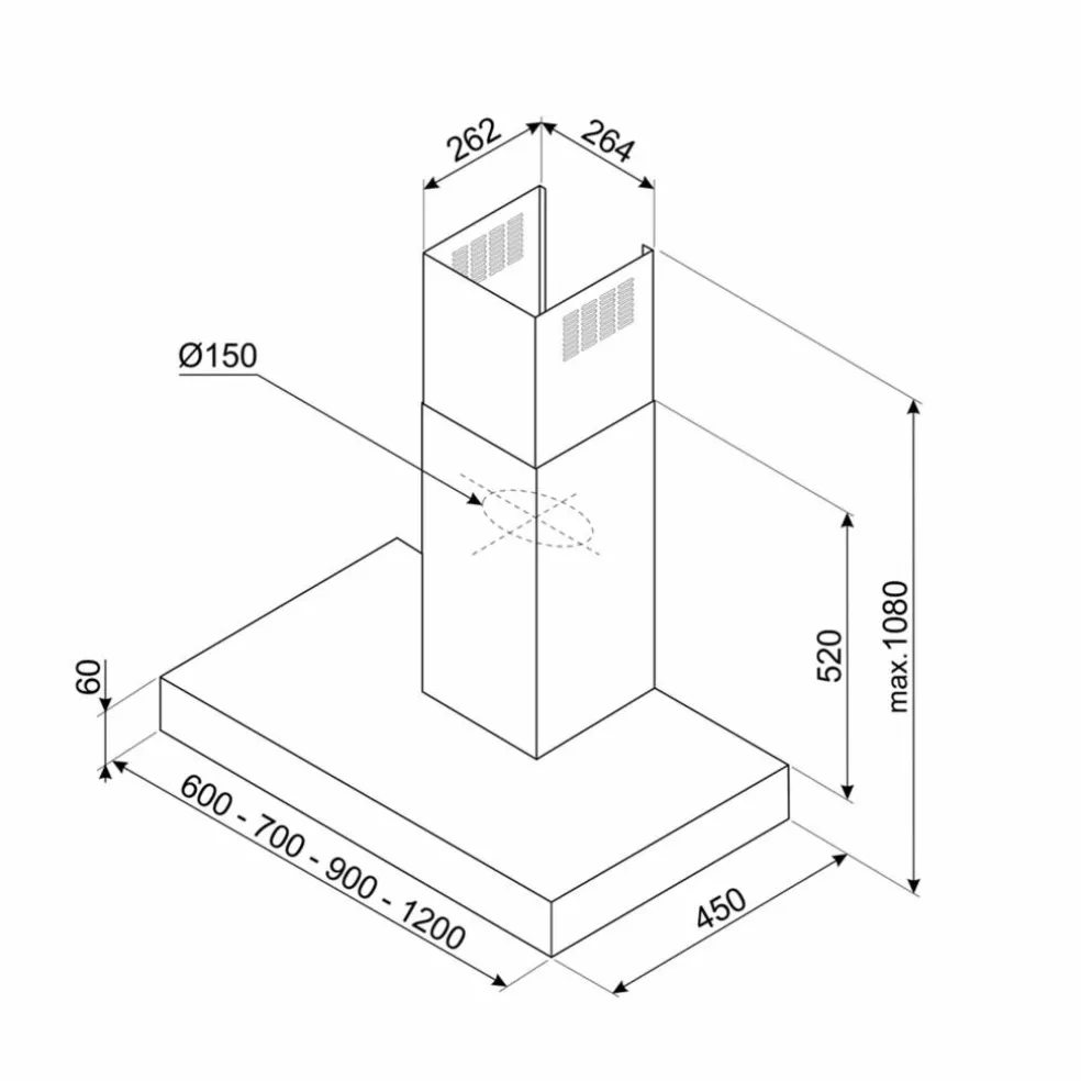 KBT600BL köksfläkt 60 cm, svart