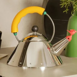 Kettle pipkittel 1 liter, rostfritt stål/gul