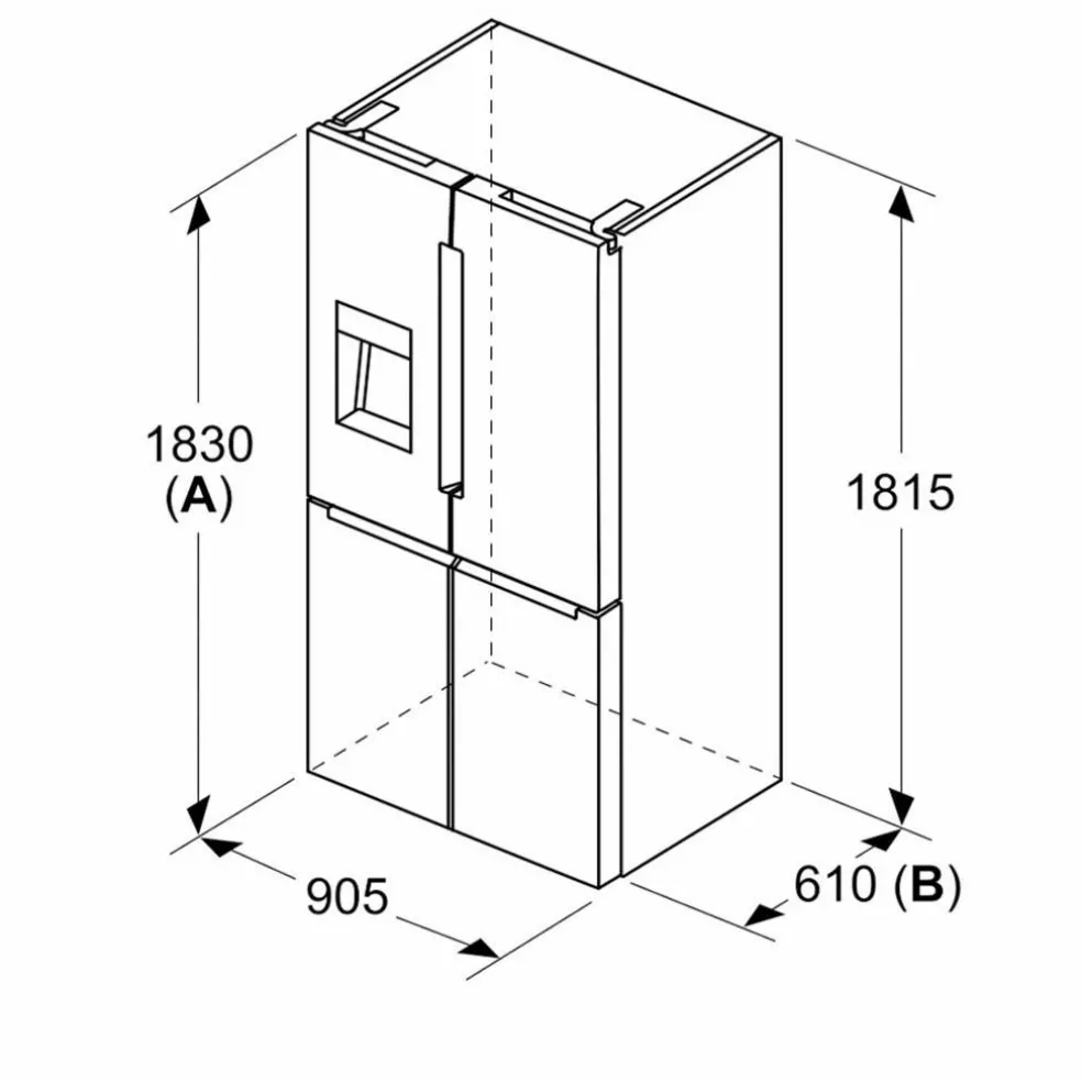 KFI96AXEA Serie 6 fristående kombiskåp 183 × 90,5 cm, antracit