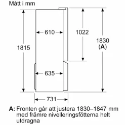 KF96NVPEA iQ300 iQ300 fristående kyl och frys 183x91 cm, borstat stål