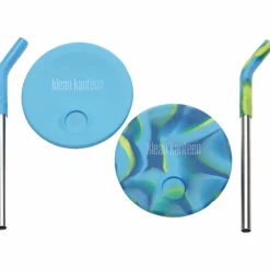 Kid Cup Straw Lid sugrörslock, blue tie dye, 2 st