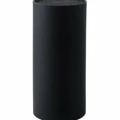 Knivblock med borst svart h22 cm