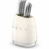 Knivblock med knivar (6 st), creme