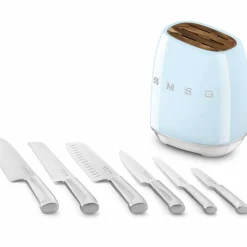 Knivblock med knivar (6 st), creme