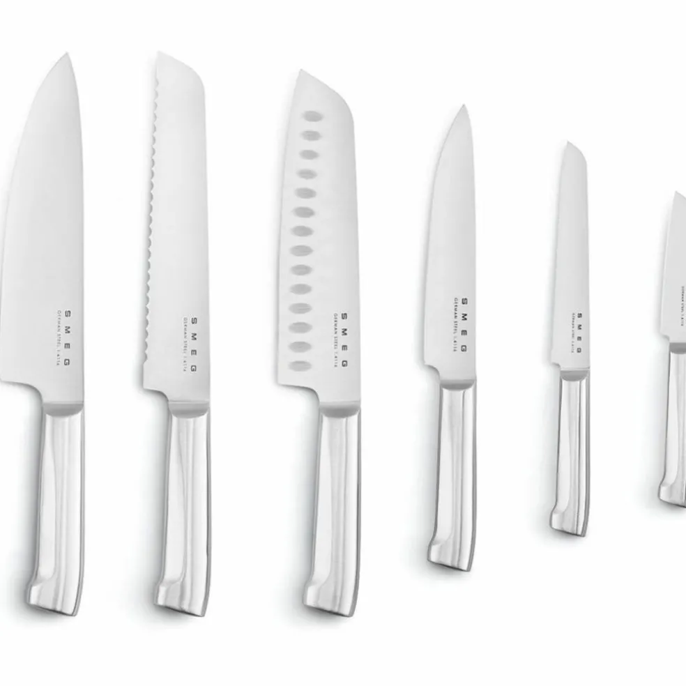 Knivblock med knivar (6 st), pastellblå
