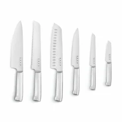 Knivblock med 6 knivar, vit