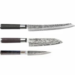 Knivset 3 delar (brödsåg, petty, santoku)