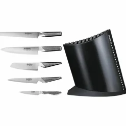 Knivset 5 delar med knivblock Svart
