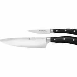 Knivset 2 delar Svart, Kockkniv + Skalkniv