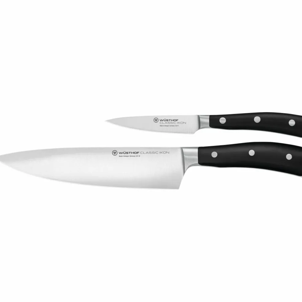 Knivset 2 delar Svart, Kockkniv + Skalkniv