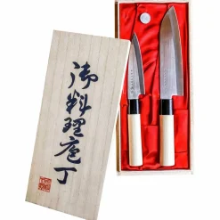 Knivset i Balsabox 2-set Santoku Skalkniv