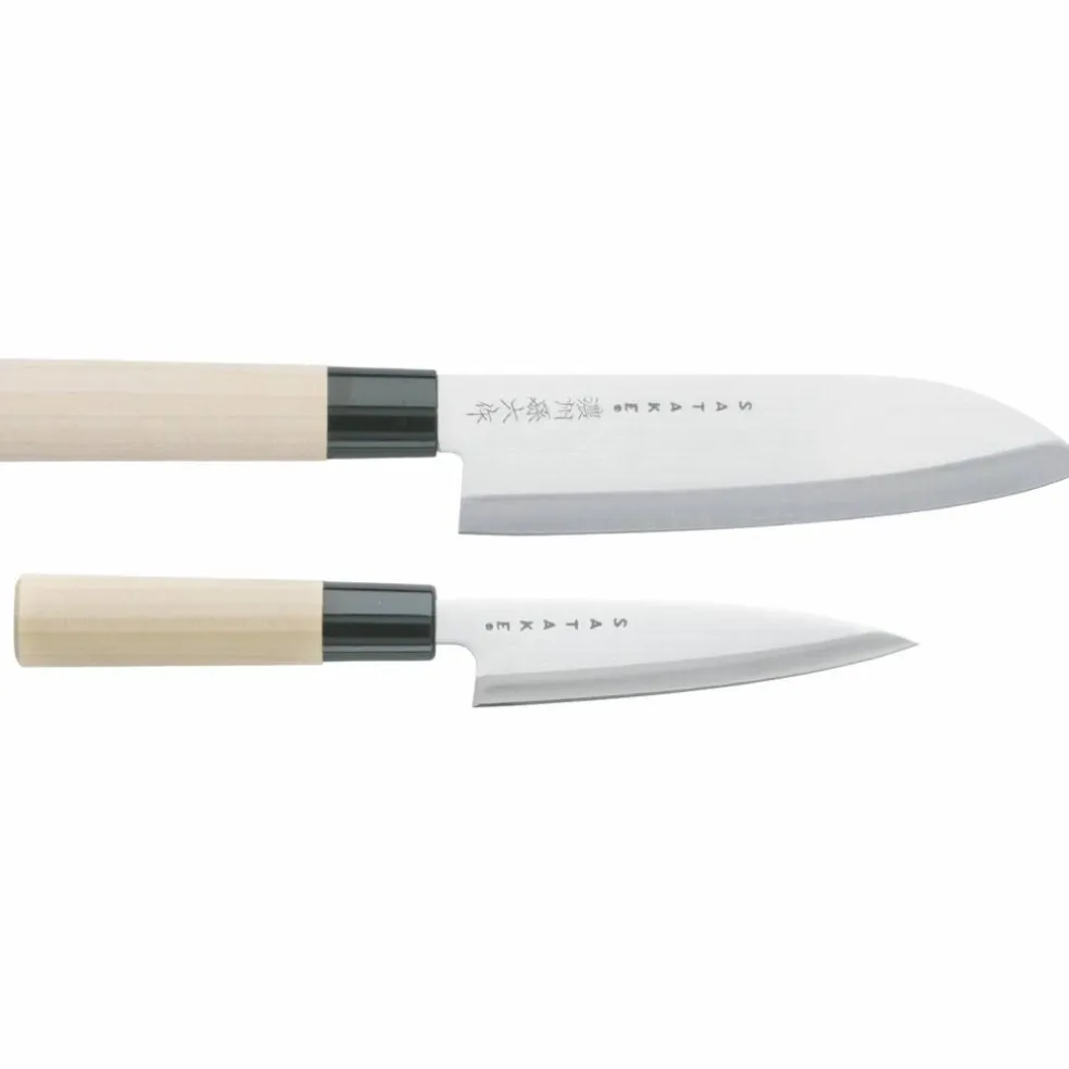 Knivset i Balsabox 2-set Santoku Skalkniv
