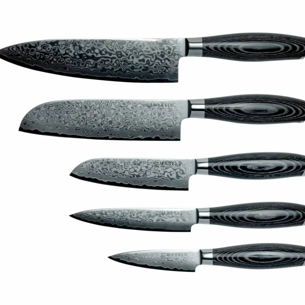Knivset, 5 knivar, svart
