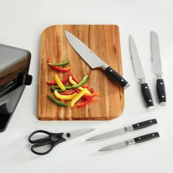 Knivset (5 st) + knivblock med slip