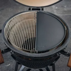 Kolgrill, svart + grillmästarens rotisseri och pizzaugn