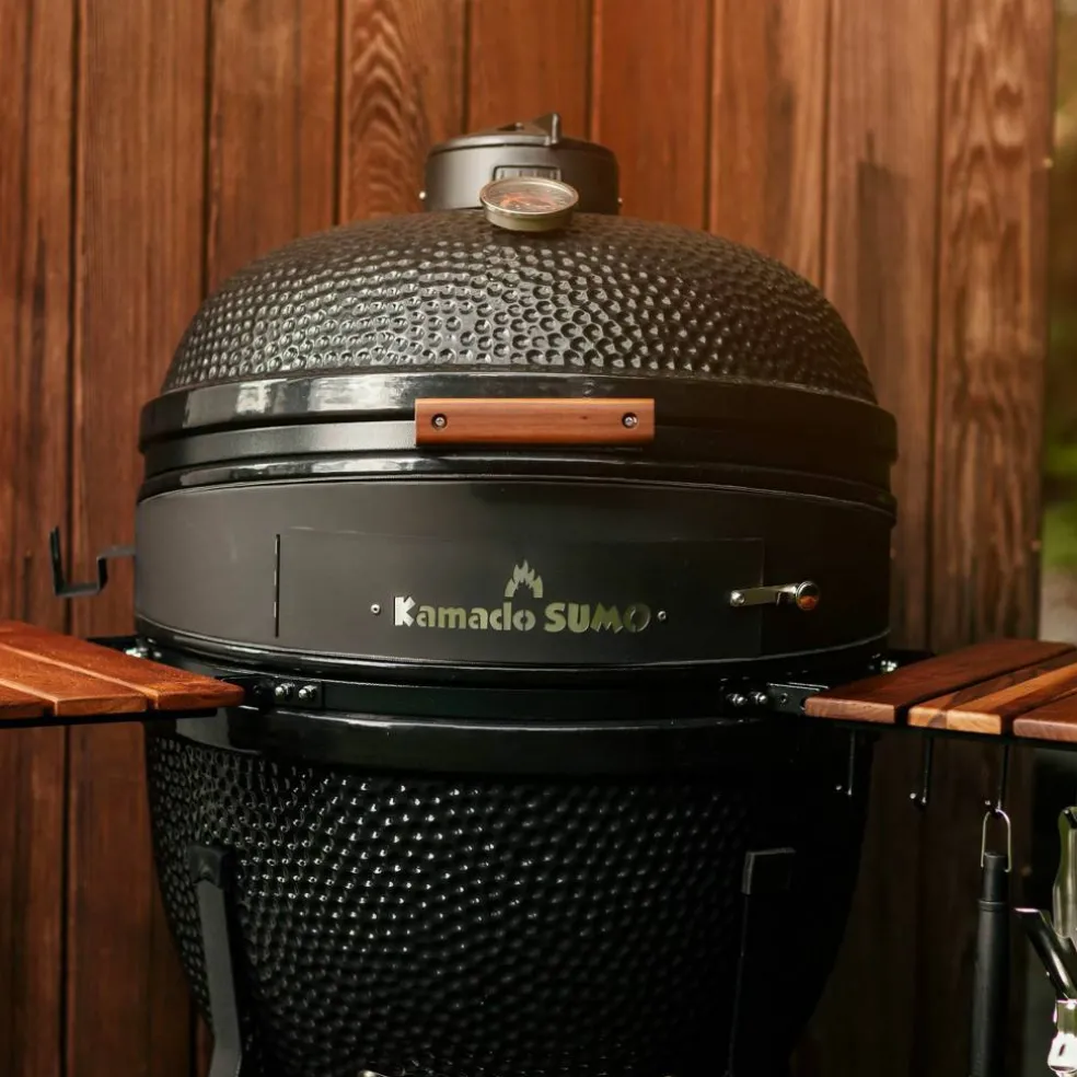 Kolgrill, svart + grillmästarens rotisseri och pizzaugn