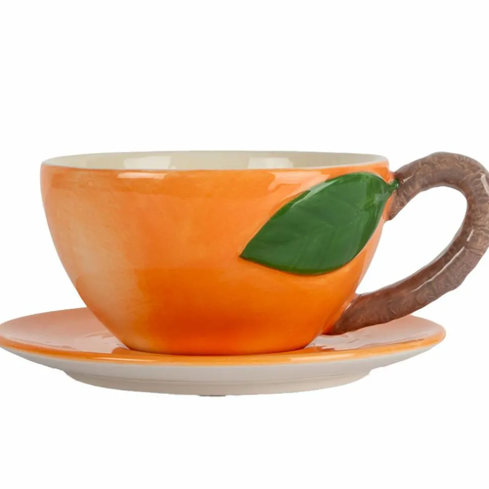 Kopp med fat, persika