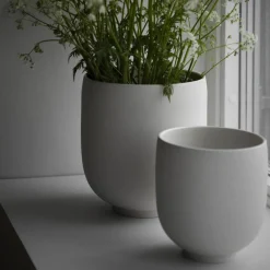 Kruka i stengods 28 cm, naturvit