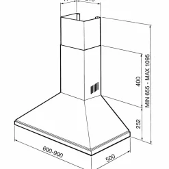 KSED95NEE 90 cm Väggmonterad Fläkt, Svart