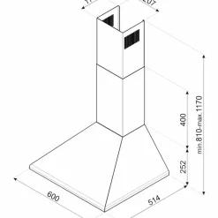 KSED65PE 60 cm Universal Väggmonterad Fläkt, Creme