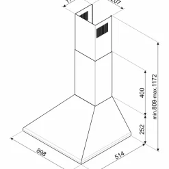 KSED95XE 90 cm Väggmonterad Fläkt, Rostfritt Stål