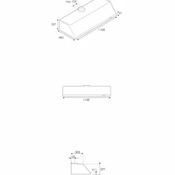 KU120PRO1XA Pro fläkt vägghängd/underbyggnad, 120 cm
