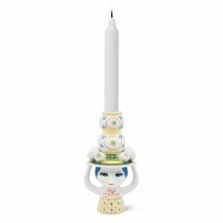 Lady med hatt ljusstake 16 cm, rosa