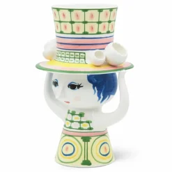 Lady med hatt vas 24,5 cm, grön